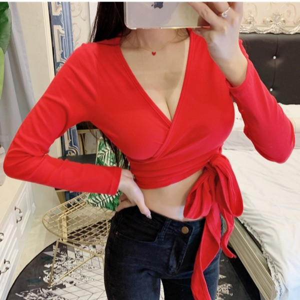 Γυναικείο κοντό αμάνικο με βαθύ λαιμόκοψη και κορδόνια στη μέση