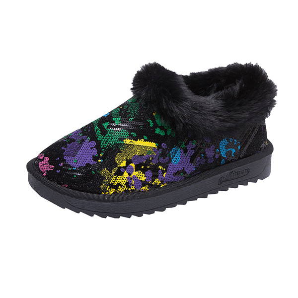 Γυναικείες χειμωνιάτικες μπότες με πολύχρωμη εφαρμογή σε διάφορα χρώματα