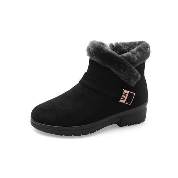 Ghete moderne de damă cu căptușeală moale și element metalic în maro și negru