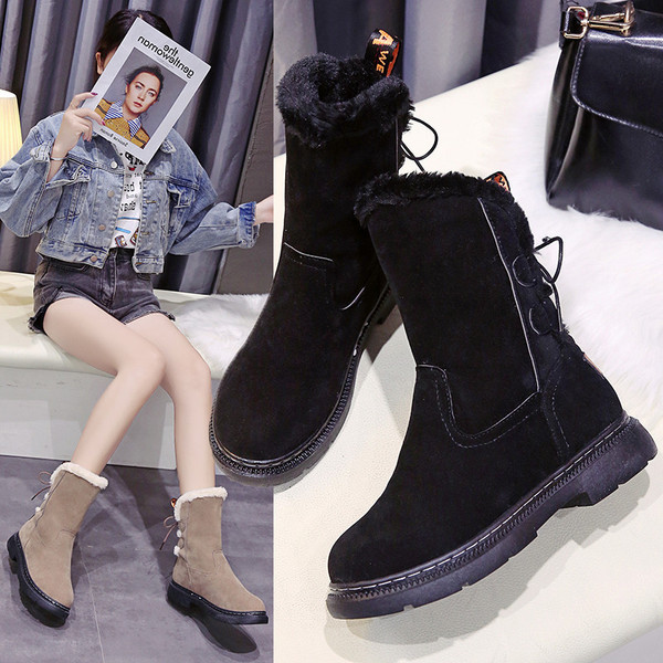 Cizme casual de damă cu căptușeală moale și șireturi în maro și bej