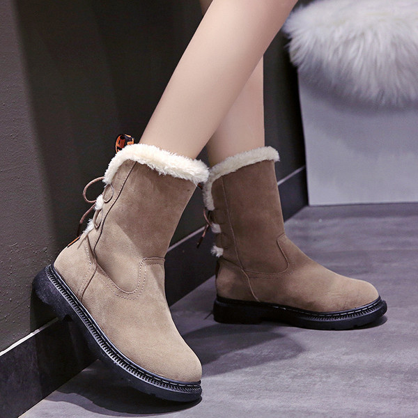 Cizme casual de damă cu căptușeală moale și șireturi în maro și bej