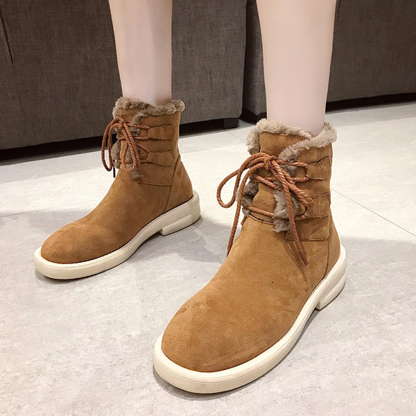 Ghete de damă moderne cu șireturi și căptușeală moale în maro și negru