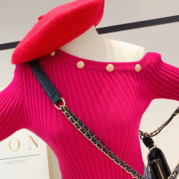 Pulover de dama cu nasturi in mai multe culori