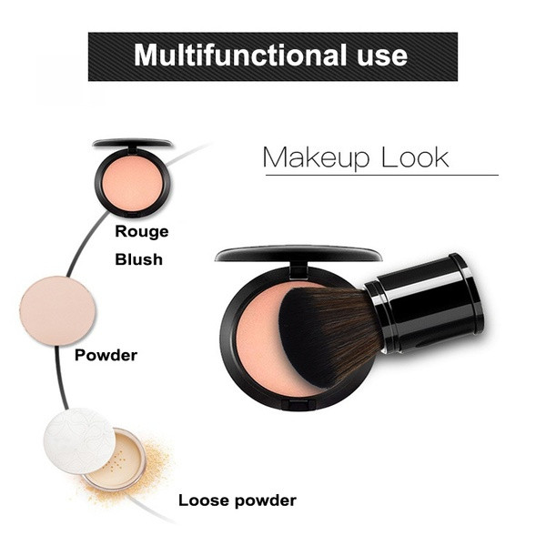 Αναδιπλούμενη βούρτσα κατάλληλη για πούδρα και ρουζ σε μαύρο χρώμα