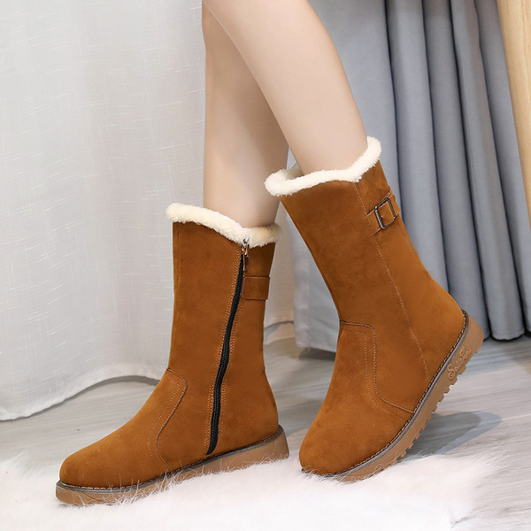 Cizme de iarna dama cu talpa plata in mai multe culori