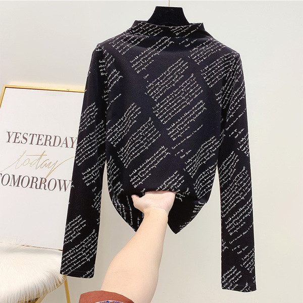 Bluză de damă modernă cu guler polo în alb și negru