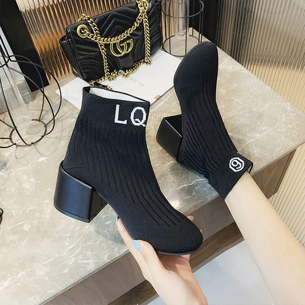 Ghete de dama moderne cu toc gros in negru si galben