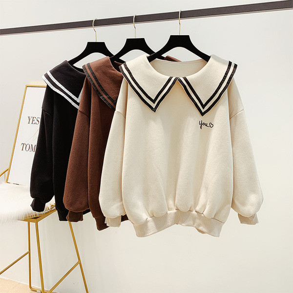 Pulover de dama cu guler in trei culori - model larg