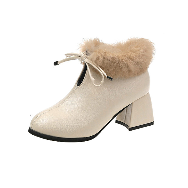 Cizme de damă elegante cu căptușeală moale și șireturi în bej și negru