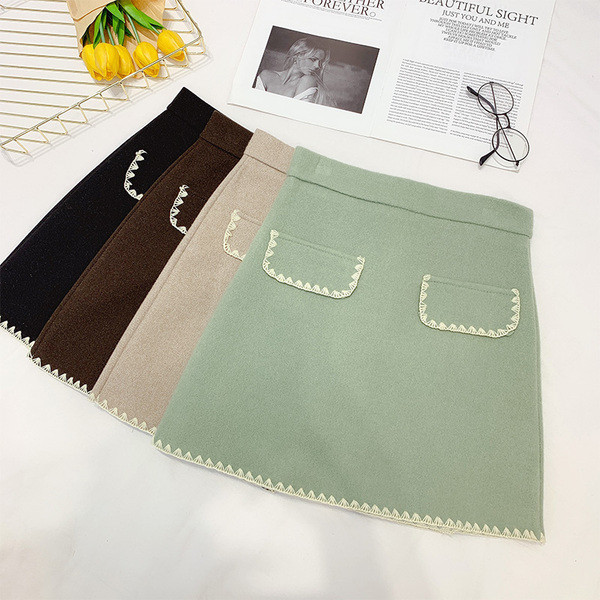 Fusta de dama moderna cu talie inalta in patru culori