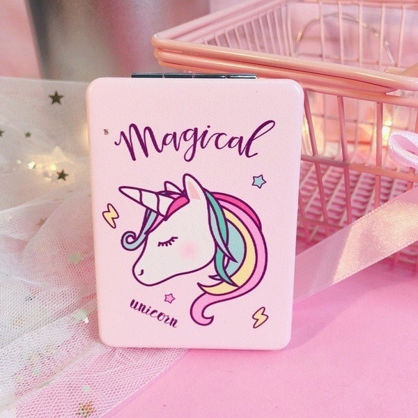 Καθρέπτης τσέπης σε τέσσερα χρώματα με εφαρμογή Unicorn