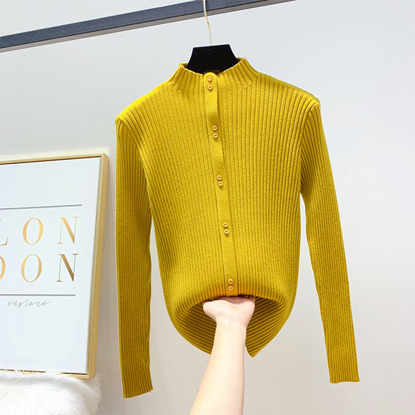 Pulover de dama modern cu nasturi in mai multe culori