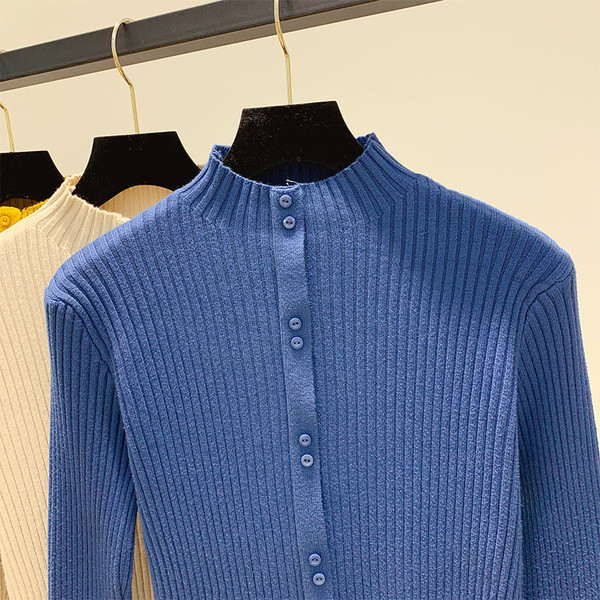 Pulover de dama modern cu nasturi in mai multe culori