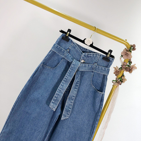 Blugi lungi cu curea - model larg