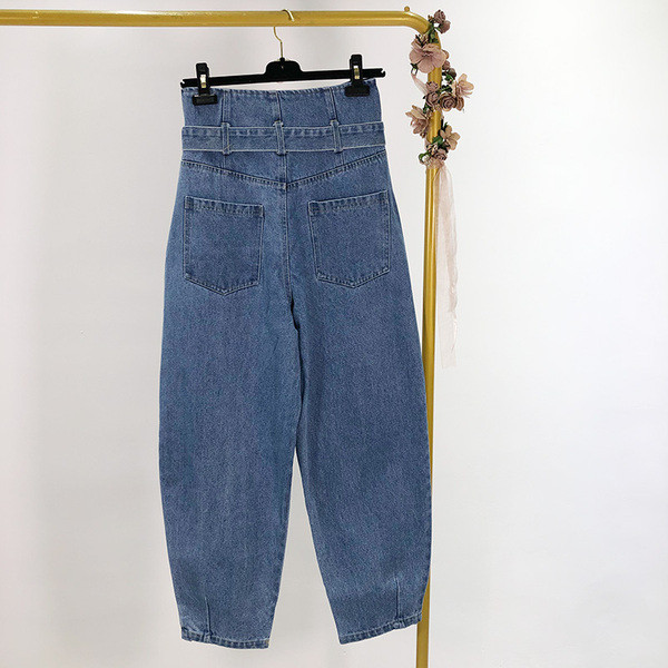 Blugi lungi cu curea - model larg