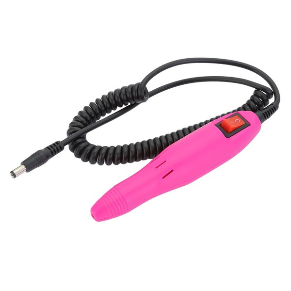 Електрическа пила за маникюр и педикюр с шест приставки в сив, розов, бял и лилав цвят 