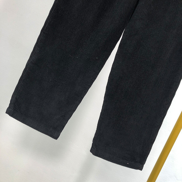 Pantaloni de dama din catifea negru cu talie inalta model lat