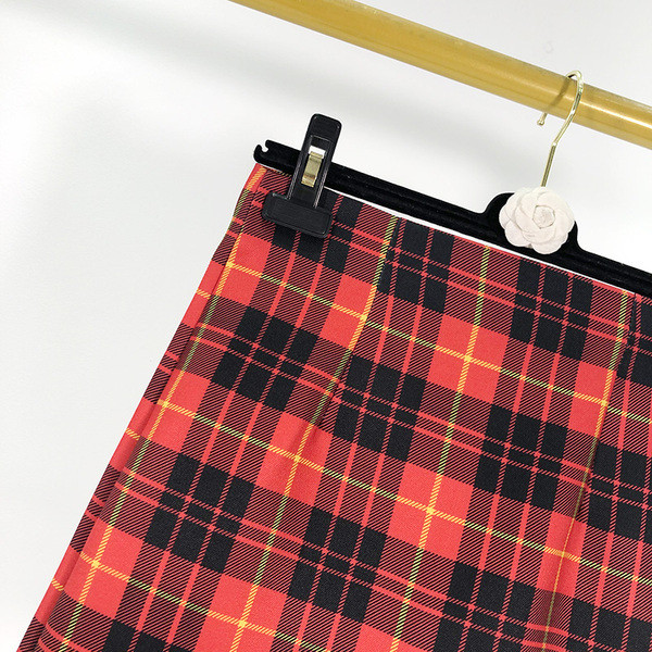 Fusta scurta casual in carouri cu fermoar