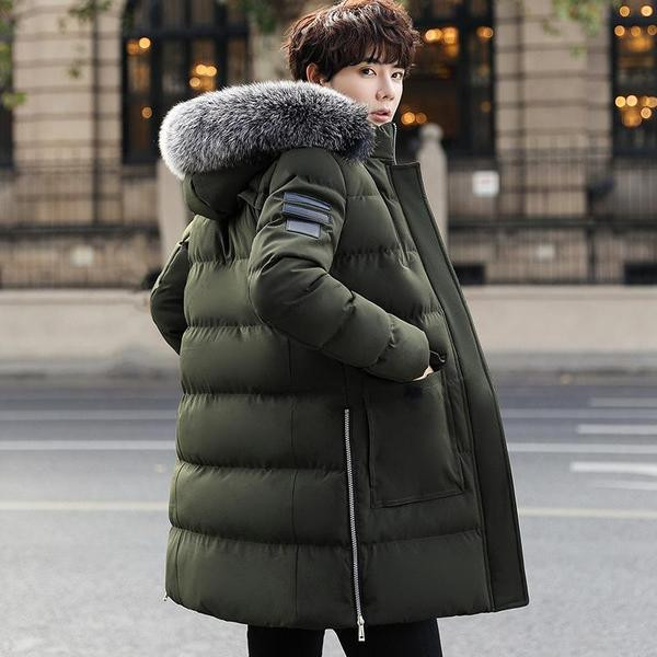 Geaca de iarna lunga pentru barbati model NOU cu buzunare si puf in cinci culori