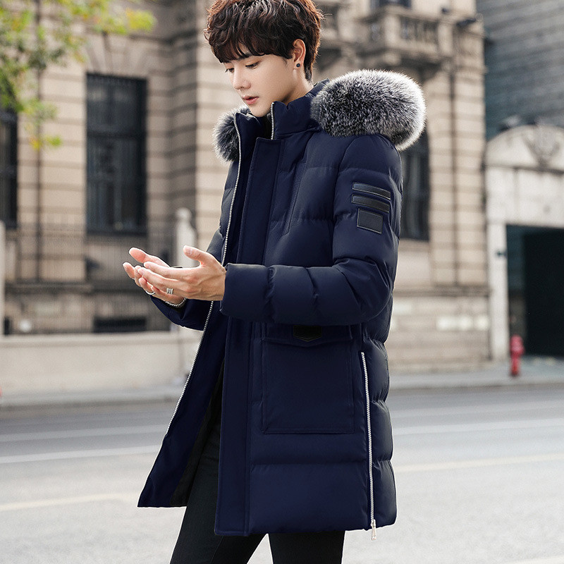 Geaca de iarna lunga pentru barbati model NOU cu buzunare si puf in cinci culori