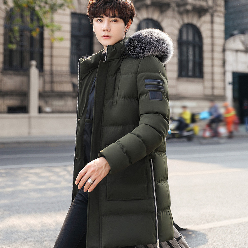 Geaca de iarna lunga pentru barbati model NOU cu buzunare si puf in cinci culori