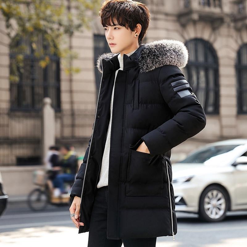 Geaca de iarna lunga pentru barbati model NOU cu buzunare si puf in cinci culori