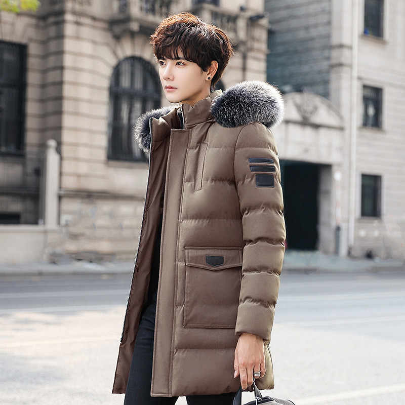 Geaca de iarna lunga pentru barbati model NOU cu buzunare si puf in cinci culori