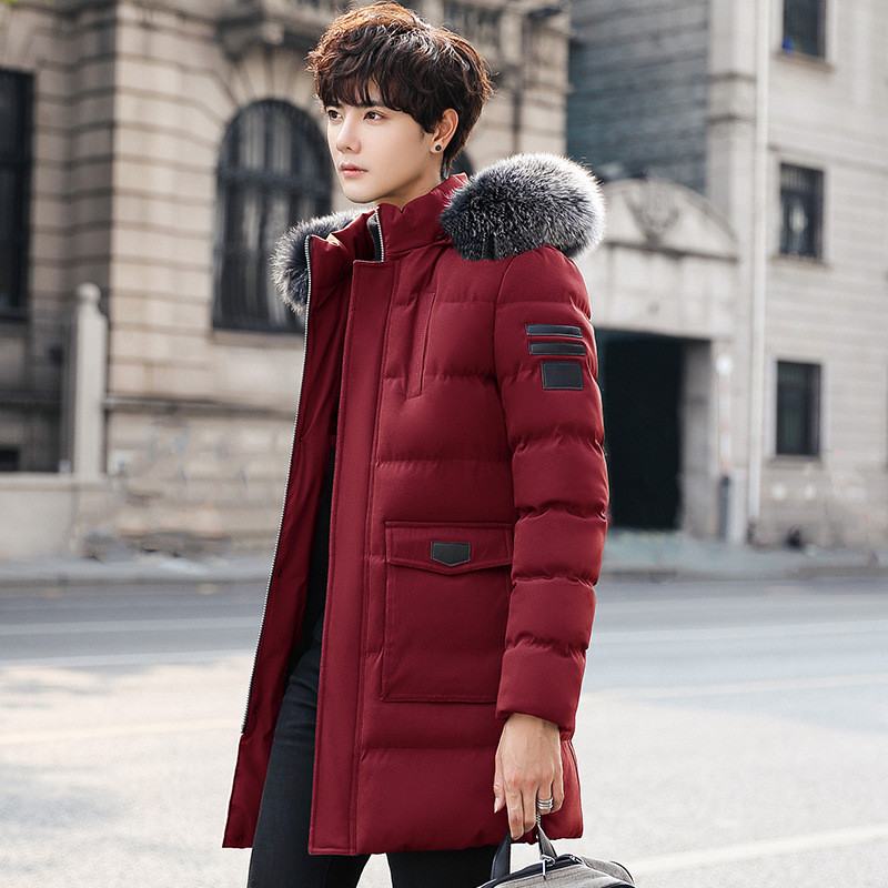 Geaca de iarna lunga pentru barbati model NOU cu buzunare si puf in cinci culori