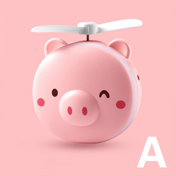 Многофункционално светещо огледало с функция на вентилатор във формата на прасе - три модела