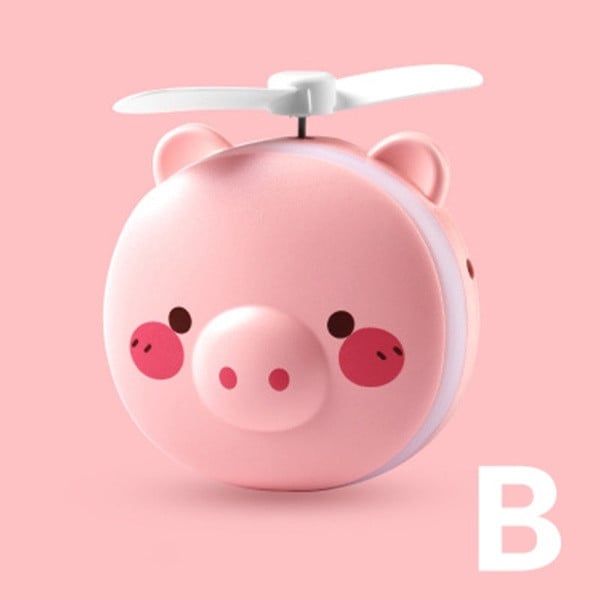 Многофункционално светещо огледало с функция на вентилатор във формата на прасе - три модела