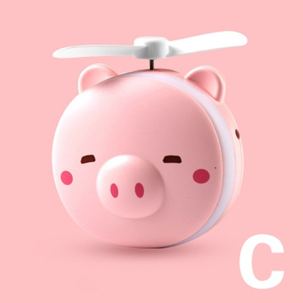 Многофункционално светещо огледало с функция на вентилатор във формата на прасе - три модела