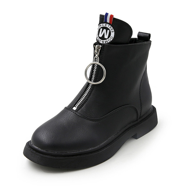 Cizme de dama din piele cu talpa plate in roz, negru si alb