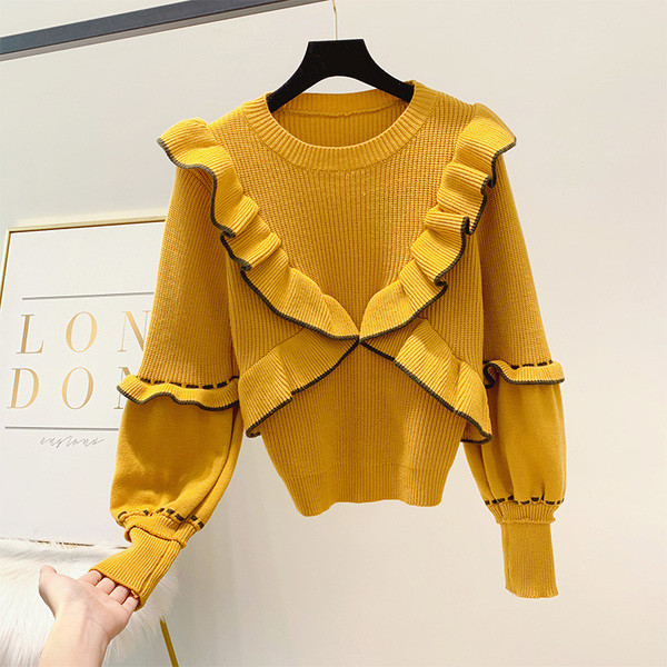 Pulover de dama modern cu decolteu rotund in mai multe culori