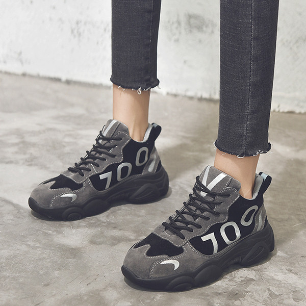 Tenisi casual dama din piele intoarsa ecologica in doua culori