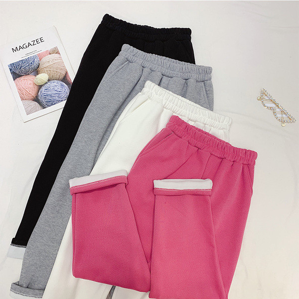 Pantaloni casual dama cu elastic si buzunare in patru culori