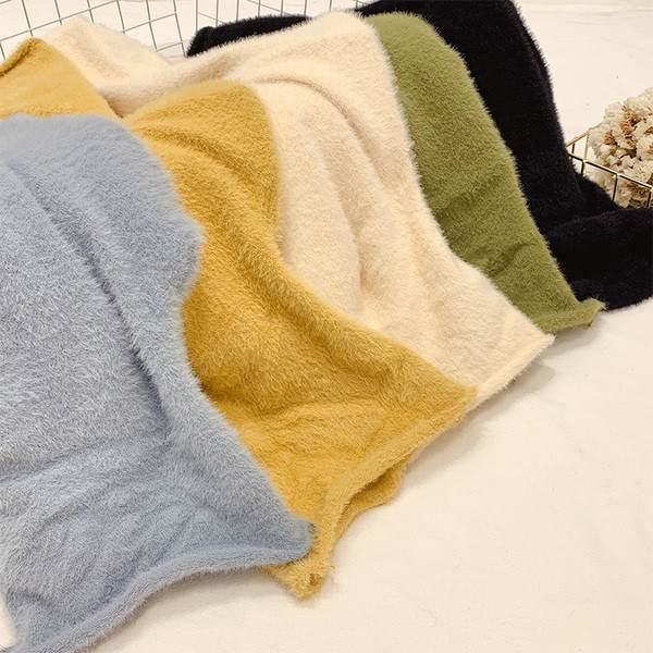 Pulover de dama modern din puf cu guler inalt in mai multe culori