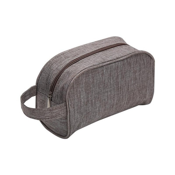 Несесер за тоалетни принадлежности и гримове в кафяв, син и сив цвят 