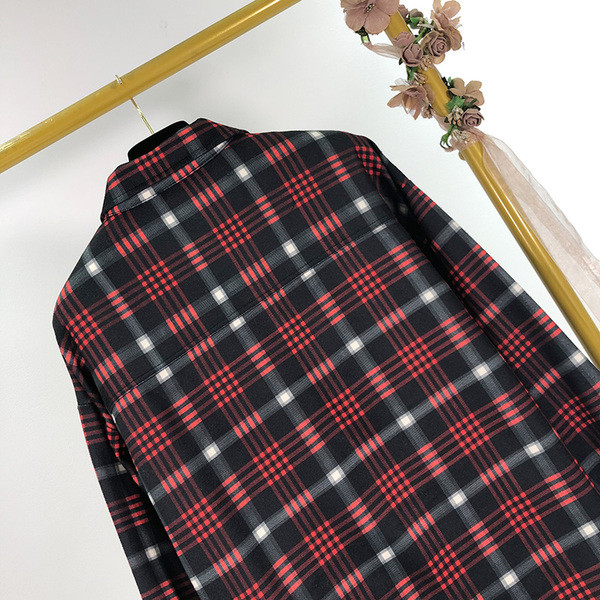 Cămașă în carouri casual, lată, cu nasturi