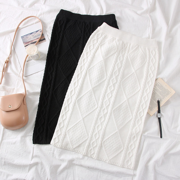 Fusta dama tricotata model nou in maro, alb, negru si bej