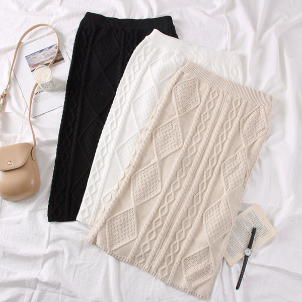 Fusta dama tricotata model nou in maro, alb, negru si bej