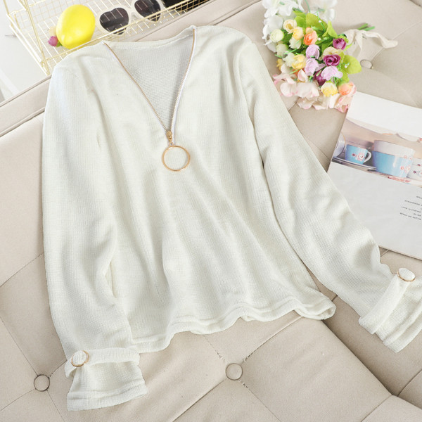 Bluză de damă modernă cu fermoar în mai multe culori