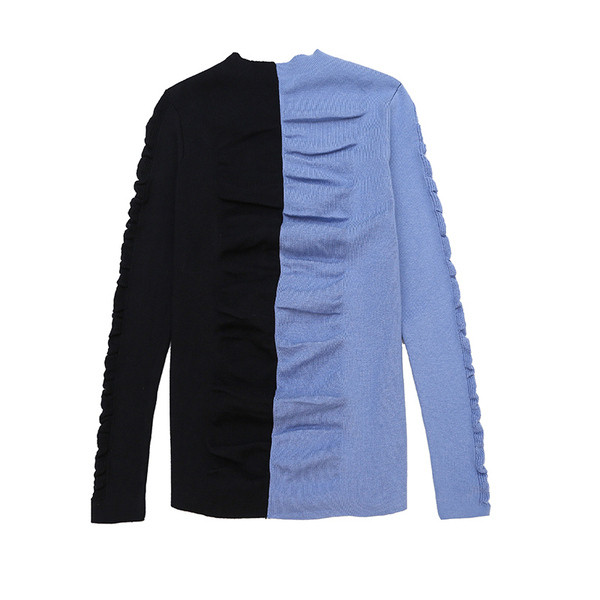 Bluza casual dama toamna-iarna cu guler inalt in mai multe culori