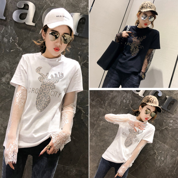 Bluza de dama model nou cu maneci din dantela