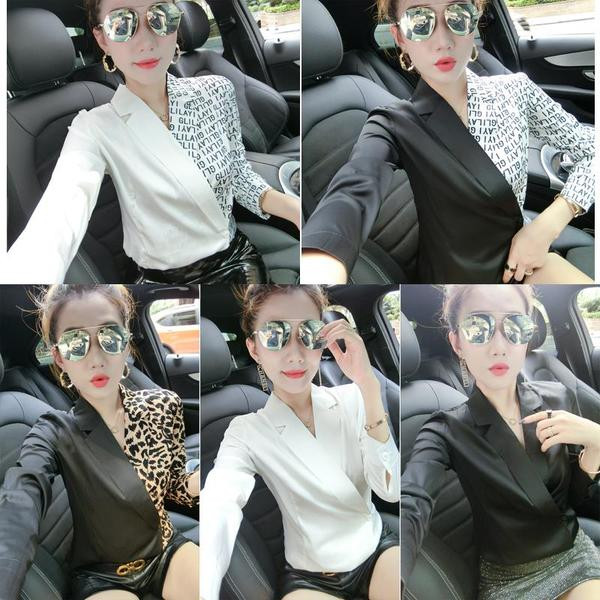 Cămașă elegantă de damă cu decolteu spitz în mai multe culori