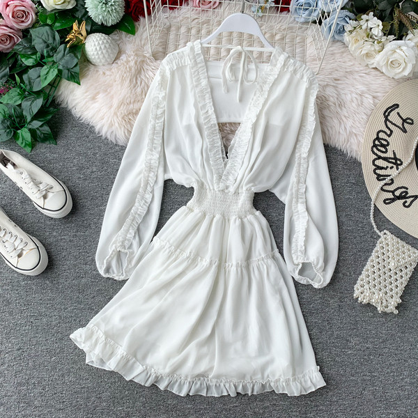 Rochie moderna de dama cu decolteu in V in mai multe culori