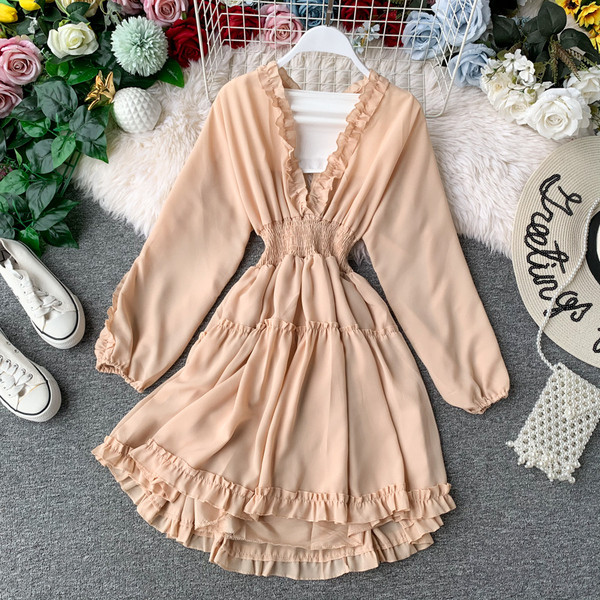 Rochie moderna de dama cu decolteu in V in mai multe culori