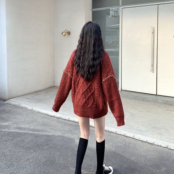 Vestă casual lungă în gri și roșu