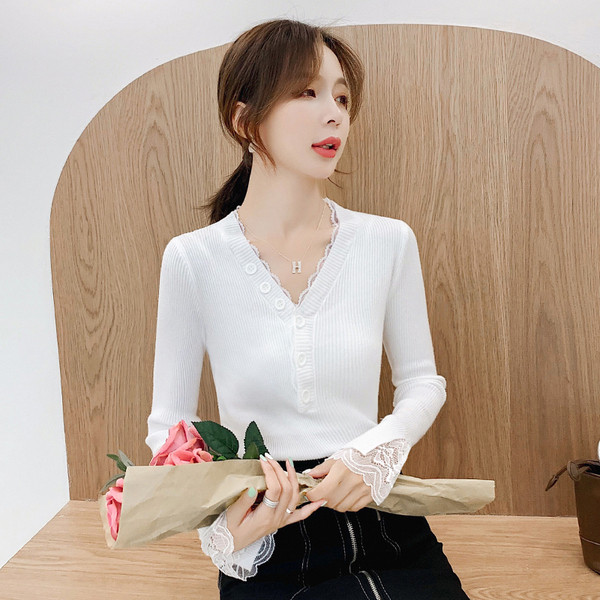 Νέο μοντέλο γυναικεία μπλούζα με λαιμόκοψη και κουμπιά σε διάφορα χρώματα