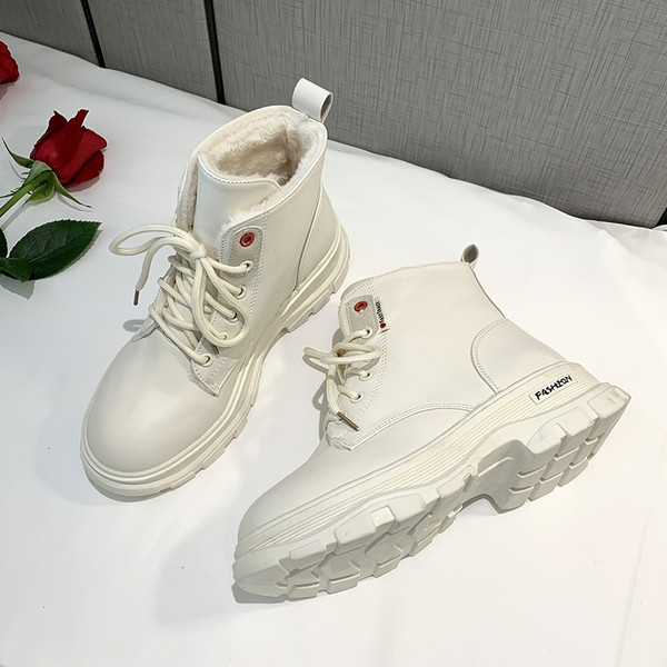 Cizme casual de damă cu căptușeală moale din imitație de piele