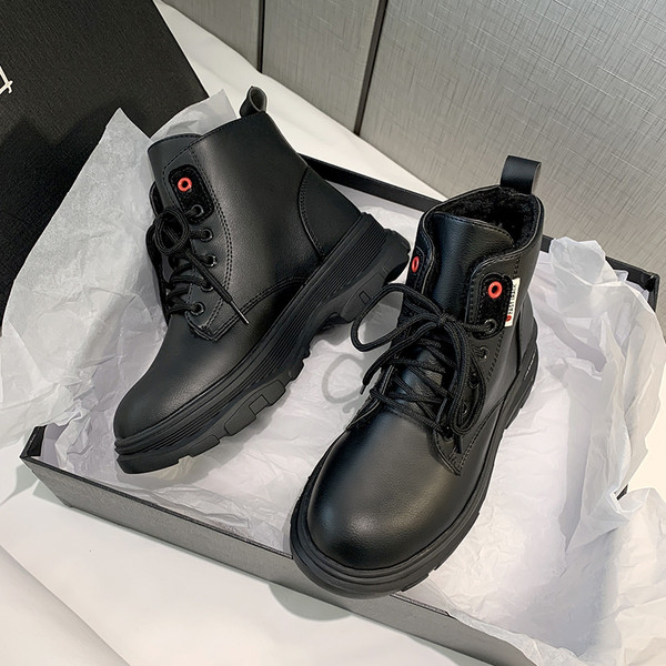 Cizme casual de damă cu căptușeală moale din imitație de piele